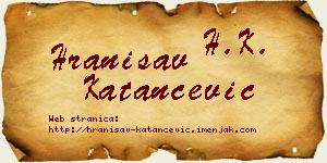 Hranisav Katančević vizit kartica